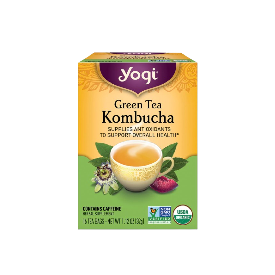 Yogi Tea Green Tea Kombucha, Contains-Caffeine Green Tea Bags, 16 Count