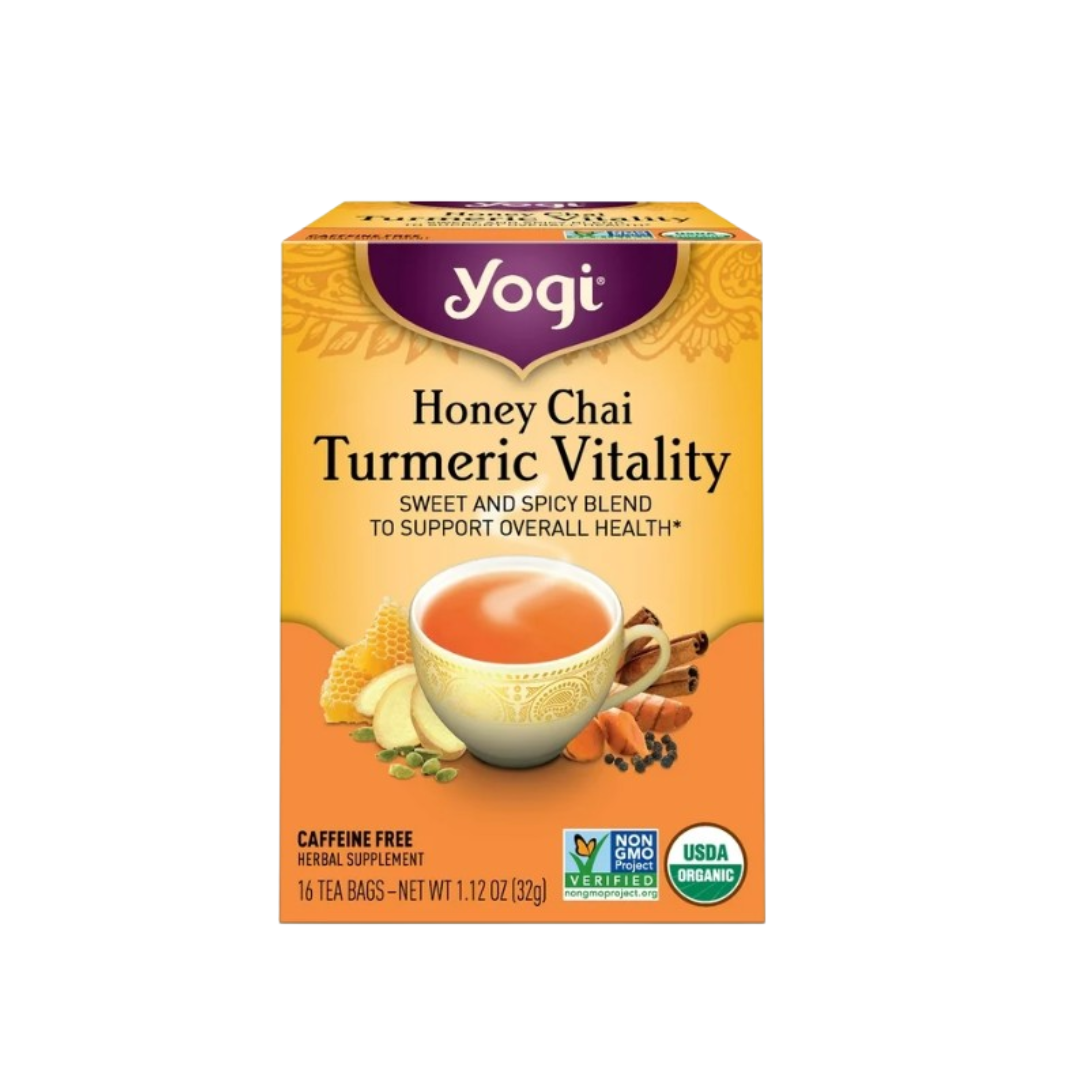 Yogi Tea Honey Chai Turmeric Vitality, Organic Herbal Tea Bags, 16 Count