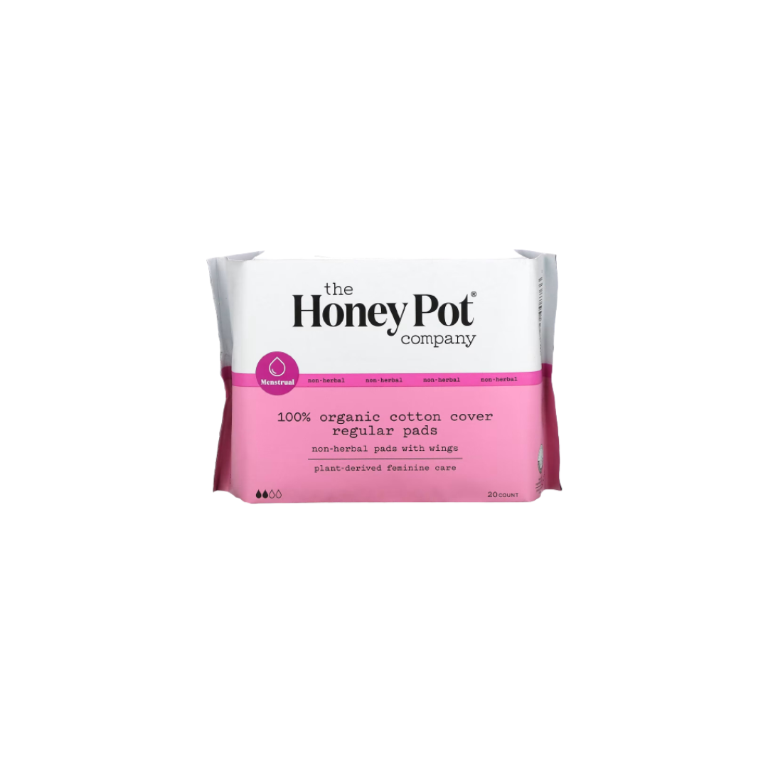 The Honey Pot Company, Herbal Regular Pads with Wings, Organic Cotton Cover - 20ct