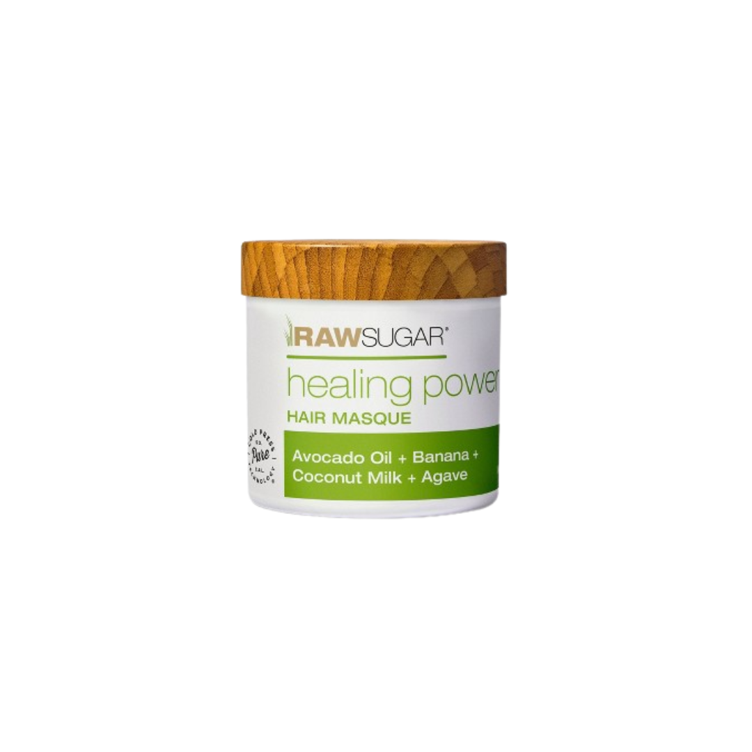 Raw Sugar Healing Power Hair Masque Avocado Oil + Banana + Coconut Milk + Agave - 2.5oz