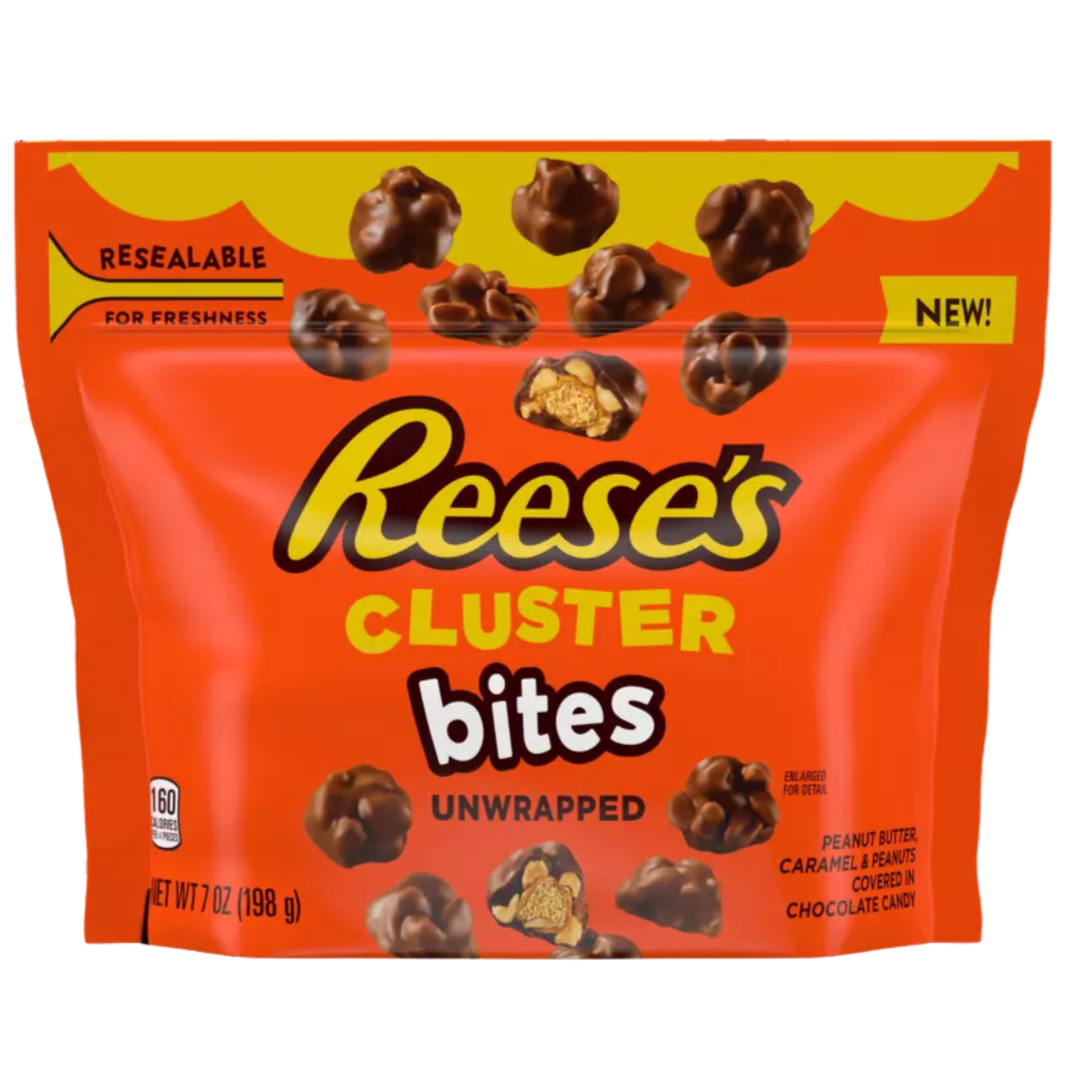 Reese's Cluster Bites Peanut Butter, Caramel and Peanuts Candy, Bag 7 oz