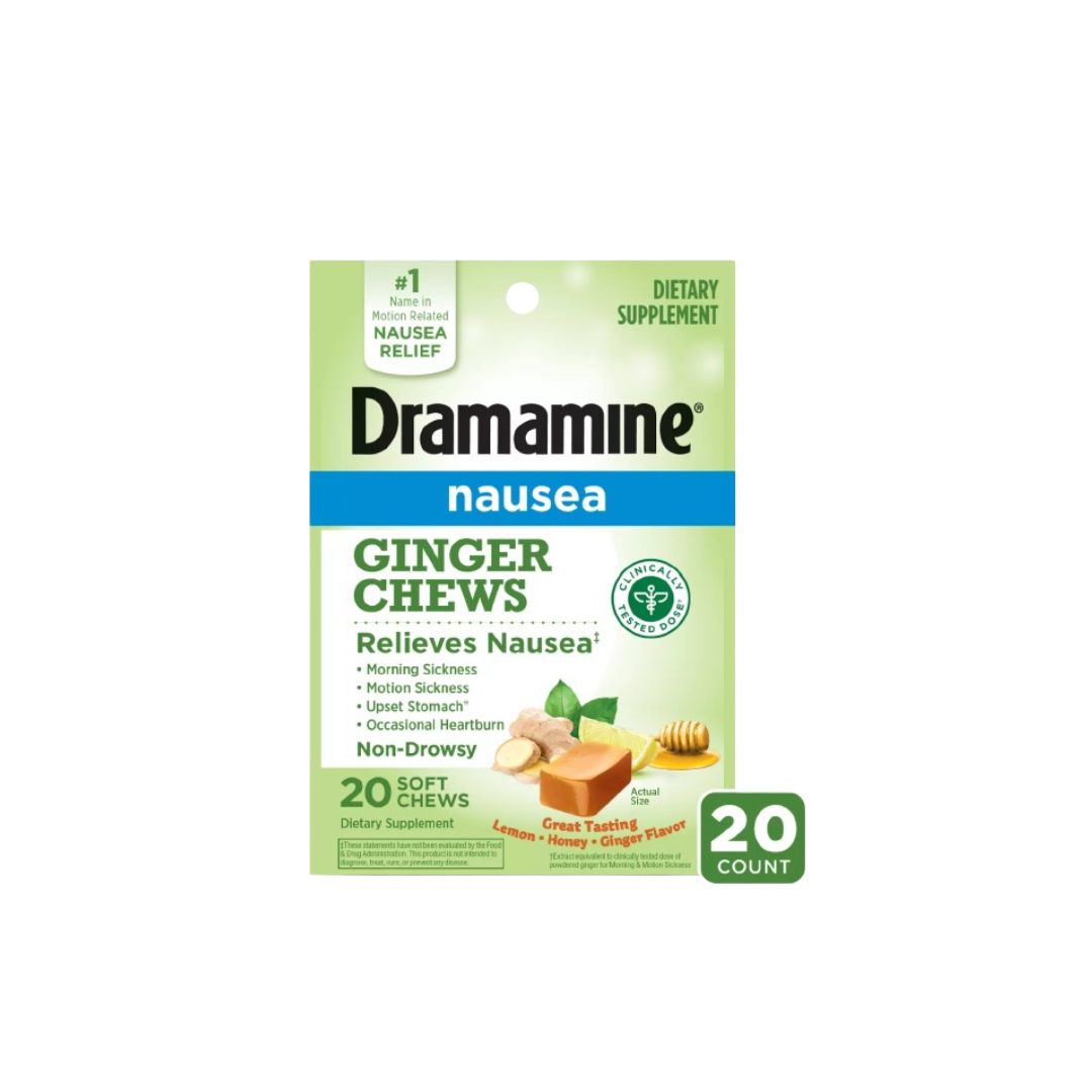 Dramamine Morning Sickness & Motion Sickness Relief Soft Chews - Ginger - 20ct