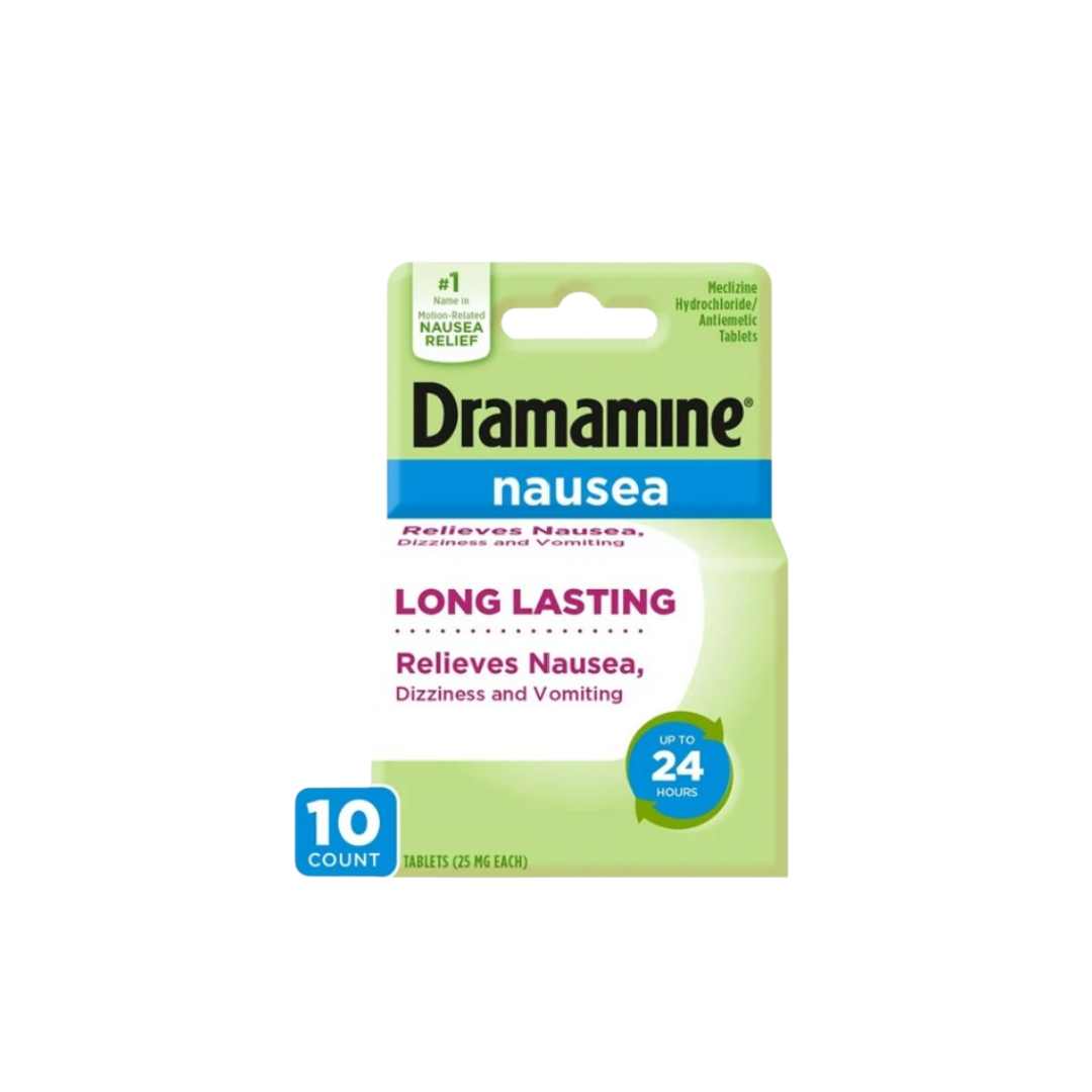 Dramamine-N Long Lasting Nausea Relief Tablets for Nausea, Dizziness & Vomiting - 10ct