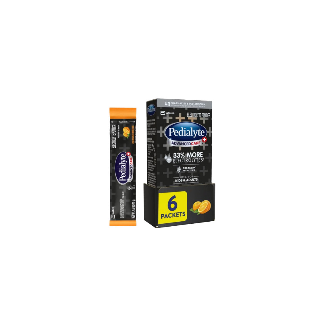 Pedialyte AdvancedCare Plus Electrolyte Powder, Orange Breeze - 6ct