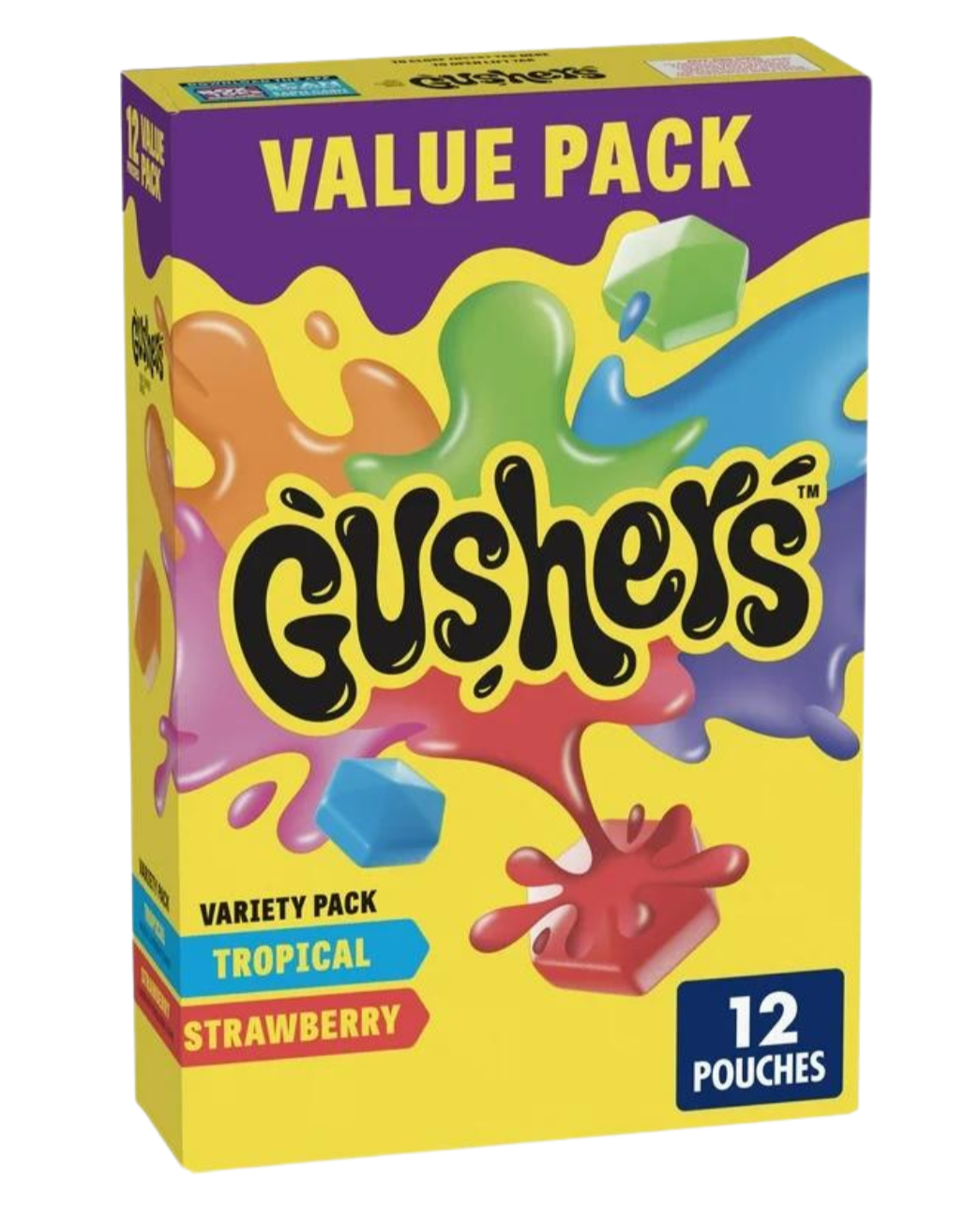 Gushers Fruit Flavored Snacks, Strawberry and Tropical Flavors, 12 ct