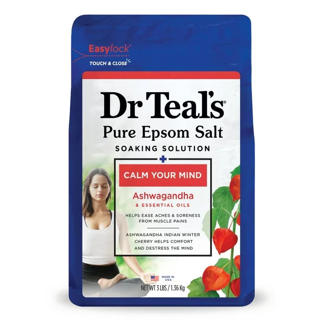 Dr Teal's Calm Your Mind Epsom Salt Soak with Ashwagandha, 3 lbs.