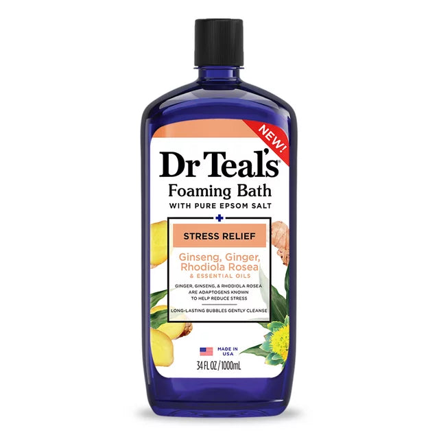 Dr Teal's Stress Relief Foaming Bath with Adaptogens & Essential Oil Blend, 34 fl oz