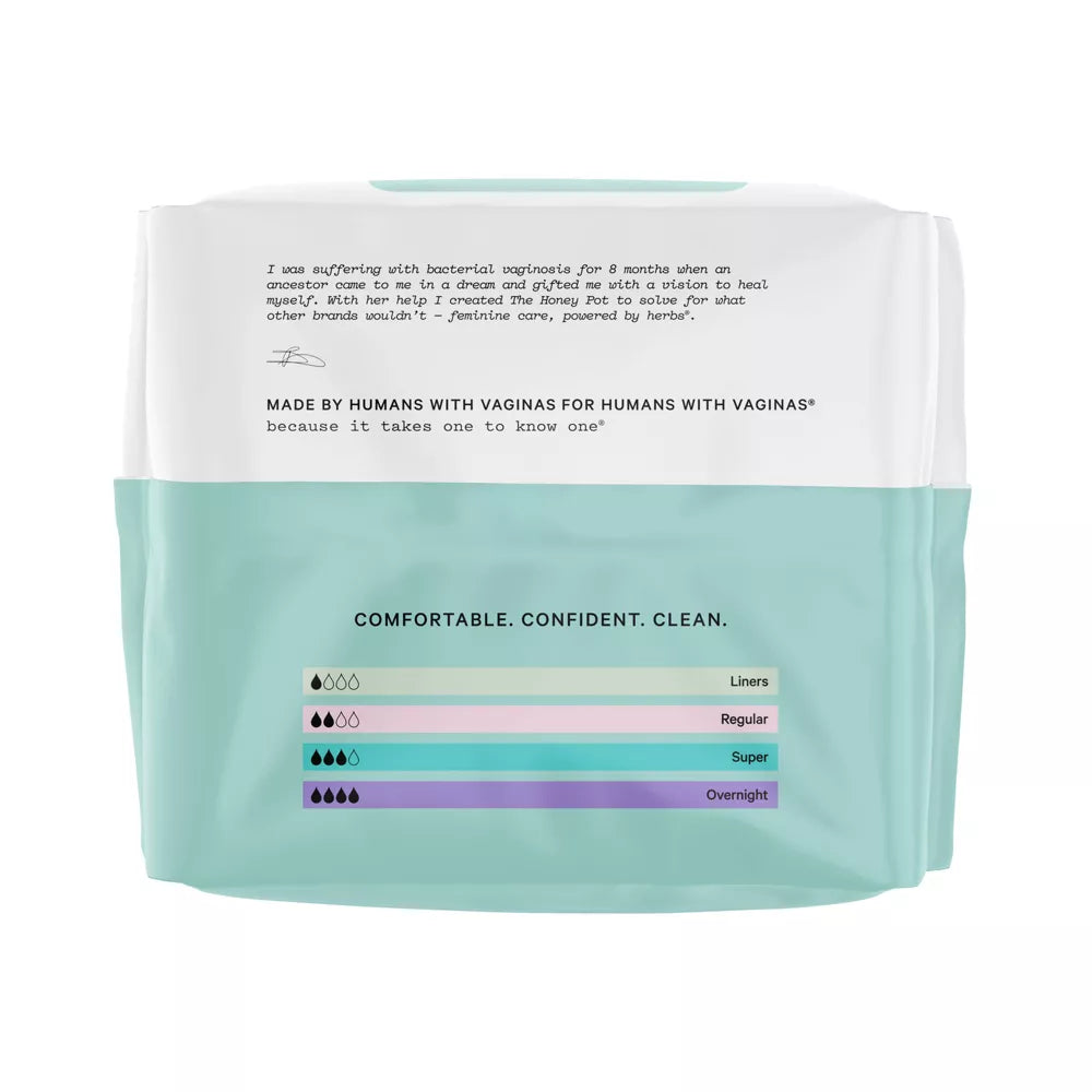 The Honey Pot Company, Non-Herbal Super Pads with Wings, Organic Cotton Cover - 16ct