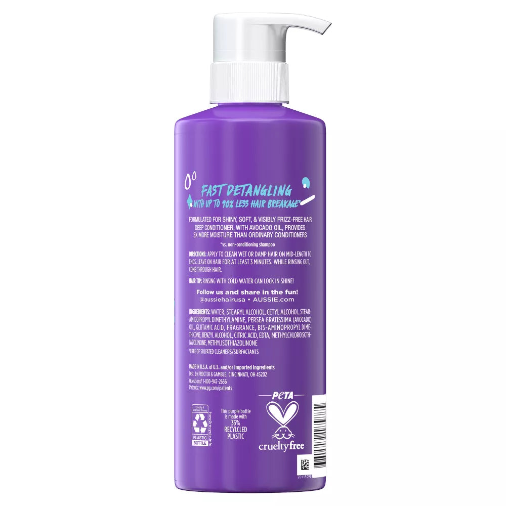 Aussie Miracle Moist with Avocado & Jojoba Oil, Paraben Free 3 Minute Miracle Conditioner - 16.0 fl oz