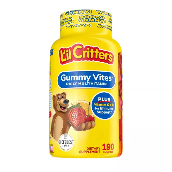 L'il Critters Gummy Vites Complete Kids Multivitamin Gummy - Strawberry, Orange & Cherry - 190ct