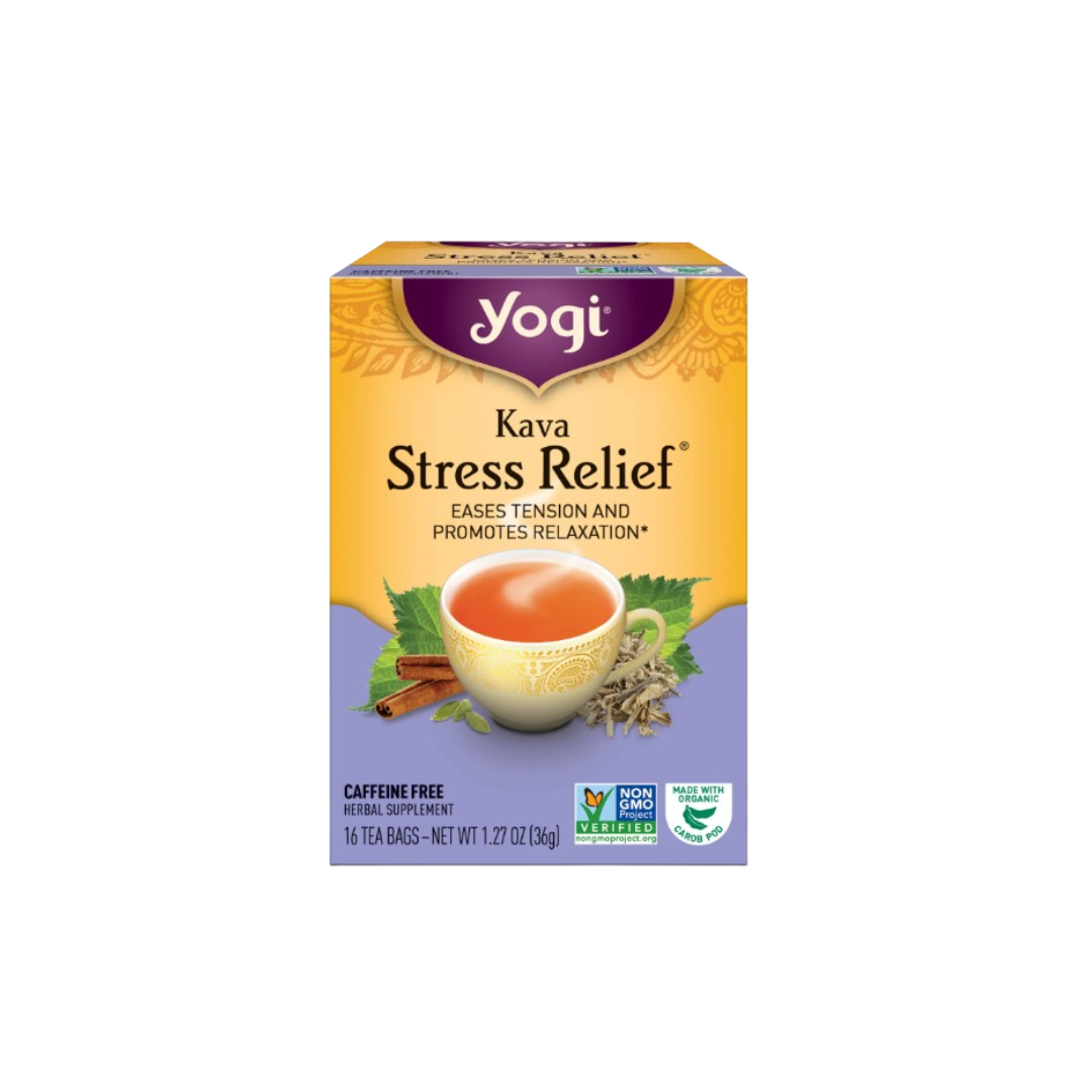 Yogi Tea Kava Stress Relief, Caffeine-Free Herbal Tea Bags, 16 Count