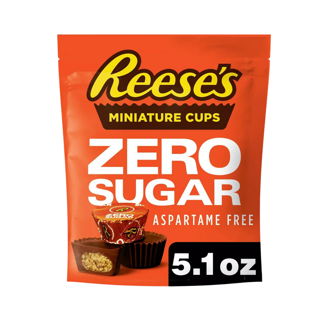 Reese's Zero Sugar Chocolate Candy and Peanut Butter Miniature Cups Pouch - 5.1oz