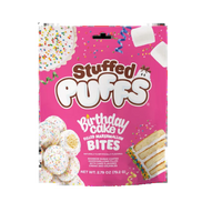 Stuffed Puffs Filled Marshmallow Bites, Birthday Cake, 2.79 oz Bag