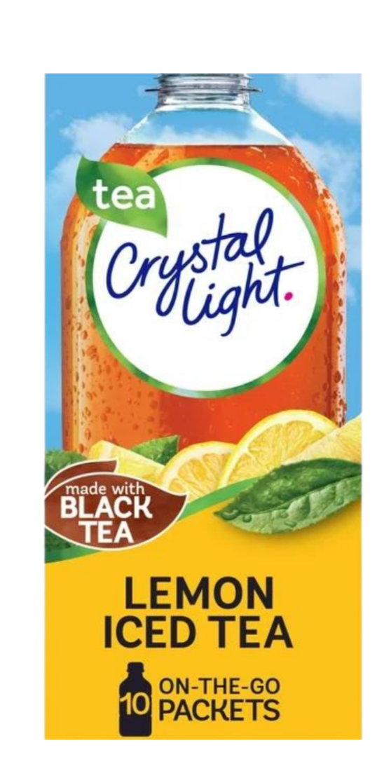 Crystal Light Lemon Iced Tea Sugar Free Drink Mix Singles, 10 ct On-the-Go-Packets