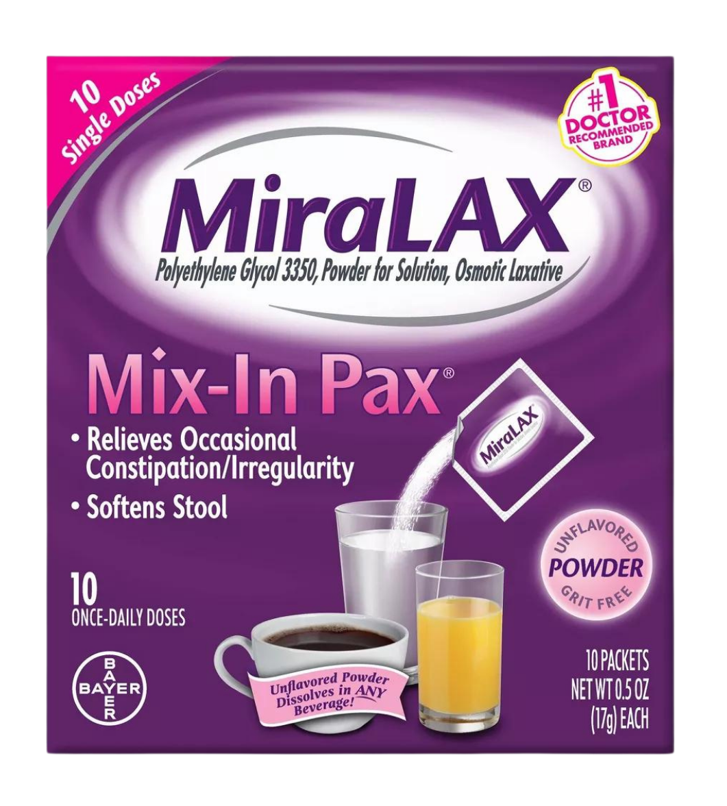 Miralax Mix-In Pax Laxative Single Dose Packets