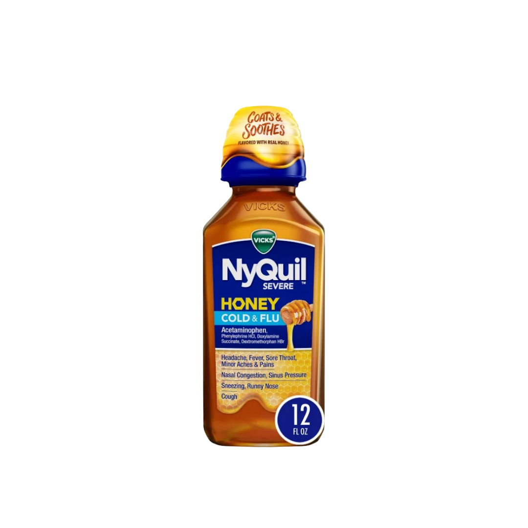 Vicks NyQuil Severe Cold & Flu Medicine Liquid - Honey - 12 fl oz