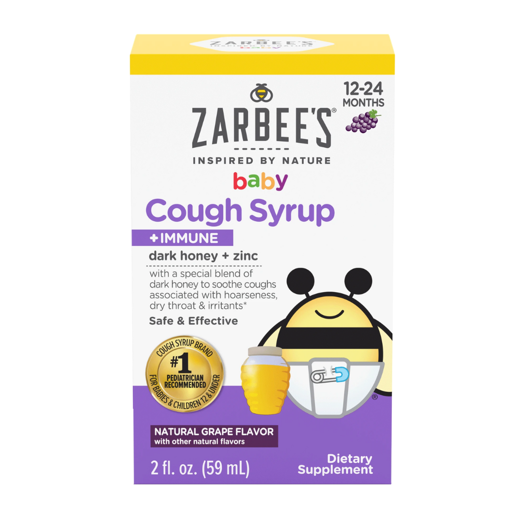 Zarbee's Baby Cough Syrup + Immune with Honey & Zinc - Natural Cherry Flavor - 2 fl oz