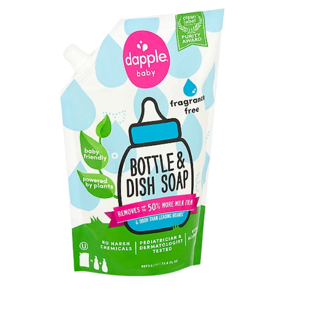 Dapple Bottle And Dish Liquid Soap Refill - Fragrance Free - 34 fl oz