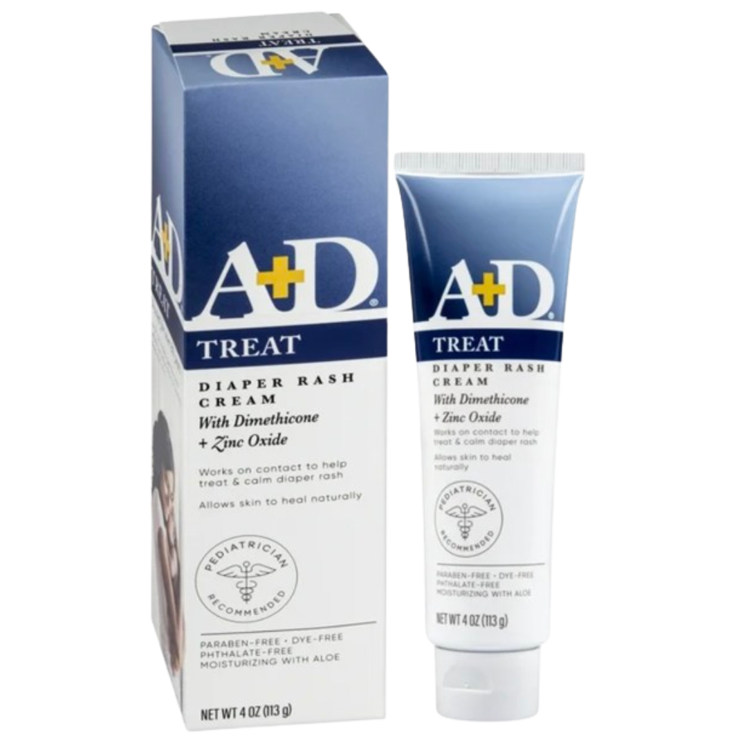A+D Medicated Diaper Rash Cream with Zinc, 4oz