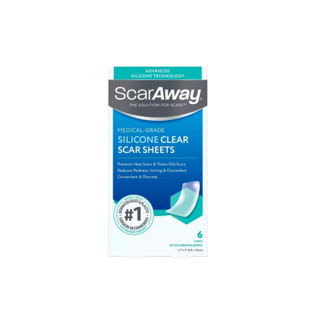 ScarAway Clear Silicone Scar Sheets - 6ct