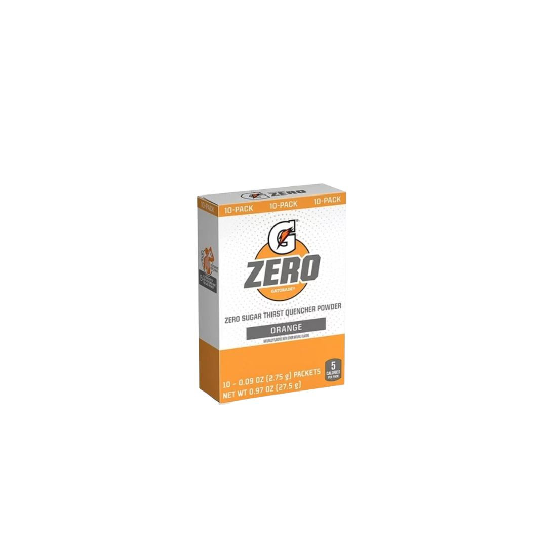 Gatorade G Zero Powder Packets Orange 20Oz 10Ct