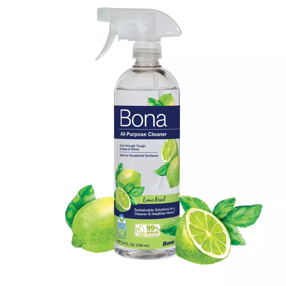 Bona Lime Basil Cleaning Products Multi Surface All Purpose Cleaner Spray - 24 fl oz