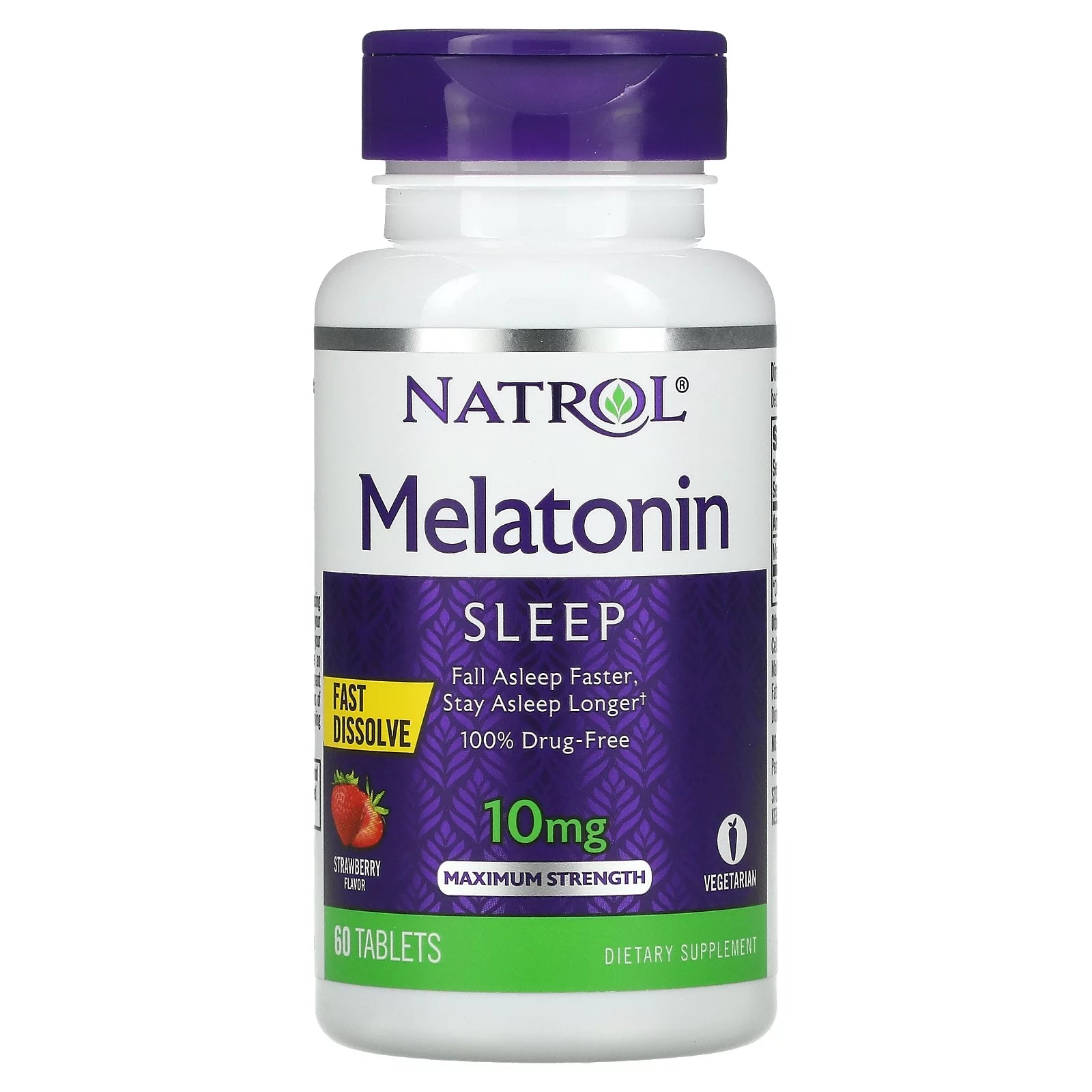 Natrol Melatonin 10mg Maximum Strength Fast Dissolve Sleep Aid Tablets - Strawberry - 100ct