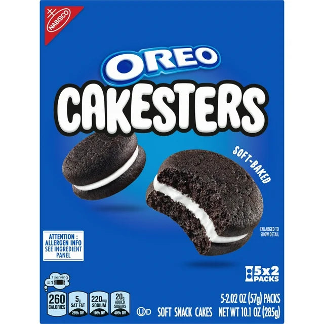 OREO Cakesters Soft Snack Cakes, 5 - 2.02 oz Snack Packs