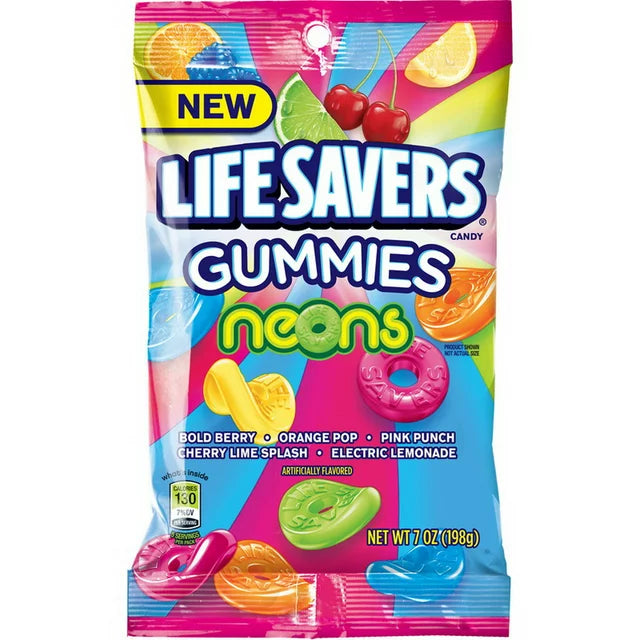 Lifesavers Neon Gummies Bag, 7 oz