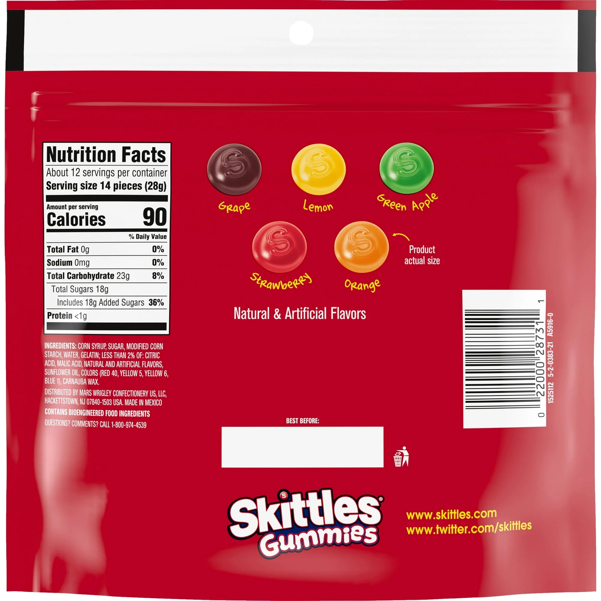 Skittles Gummies Original Gummy Candy, Sharing Size - 12 oz Bag